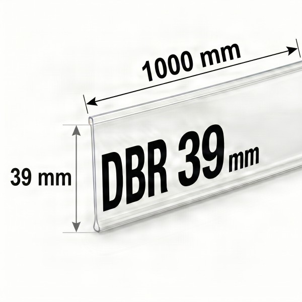 Самоклеящийся ценникодержатель DBR 39 длина 1000 мм цвет белый (0-007-1000-Бел)