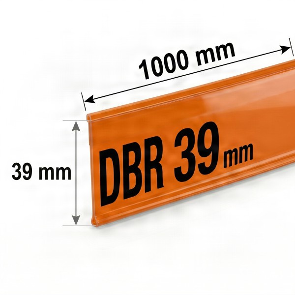 Самоклеящийся ценникодержатель DBR 39 длина 1000 мм цвет оранжевый (0-007-1000-Ор)