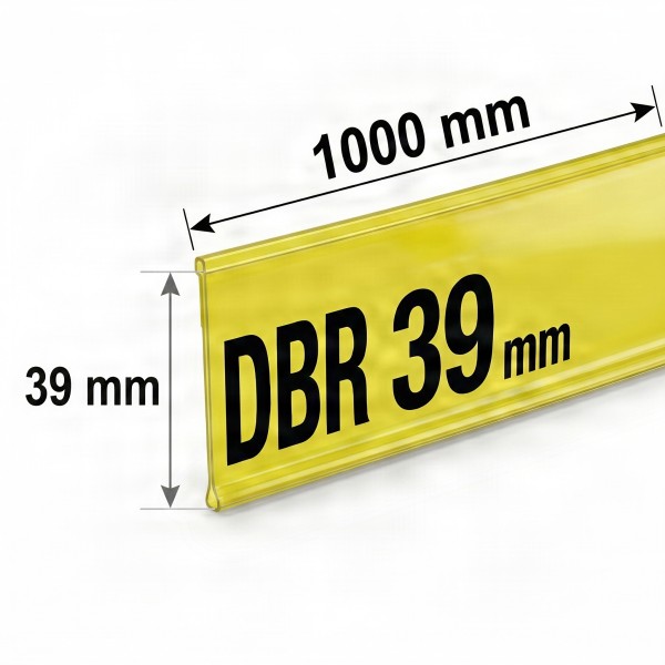 Самоклеящийся ценникодержатель DBR 39 длина 1000 мм цвет желтый (0-007-1000-Жел)