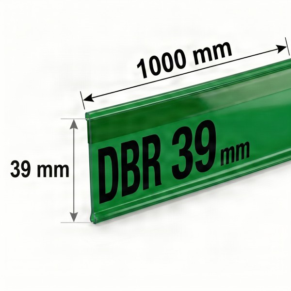 Самоклеящийся ценникодержатель DBR 39 длина 1000 мм цвет зеленый(0-007-1000-Зел)