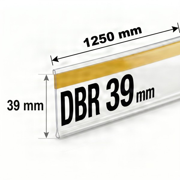 Самоклеящийся ценникодержатель DBR 39 длина 1250 мм цвет прозрачный (0-007-1250-ПР)