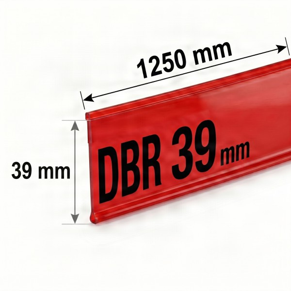 Самоклеящийся ценникодержатель DBR 39 длина 1250 мм цвет красный (0-007-1250-Кр)